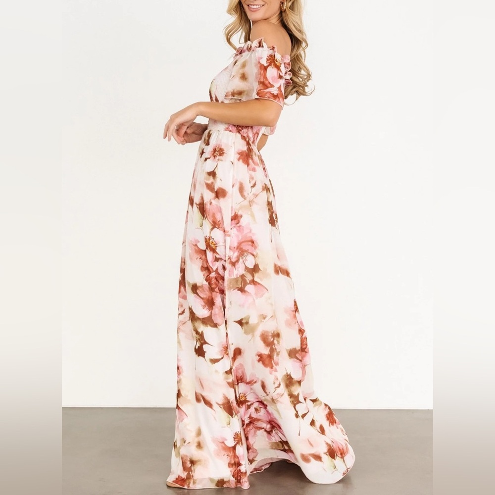 Baltic Born Floral Maxi Dress - Pink and Brown